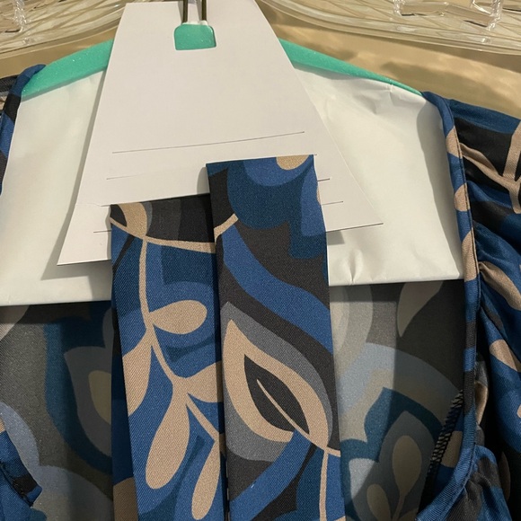 J. McLaughlin Blue and Cream Midi Dress - Picture 2 of 7